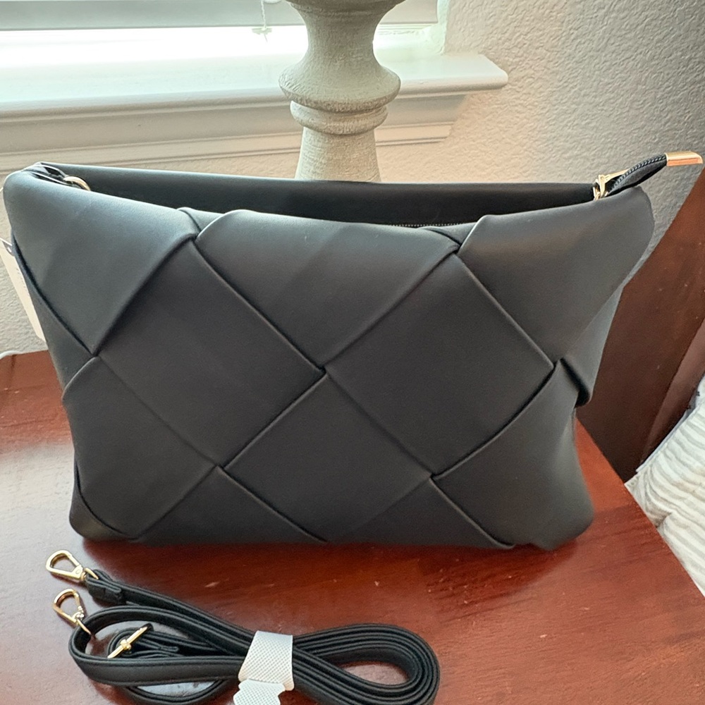 Anthropologie Black Geometric Shoulder Bag